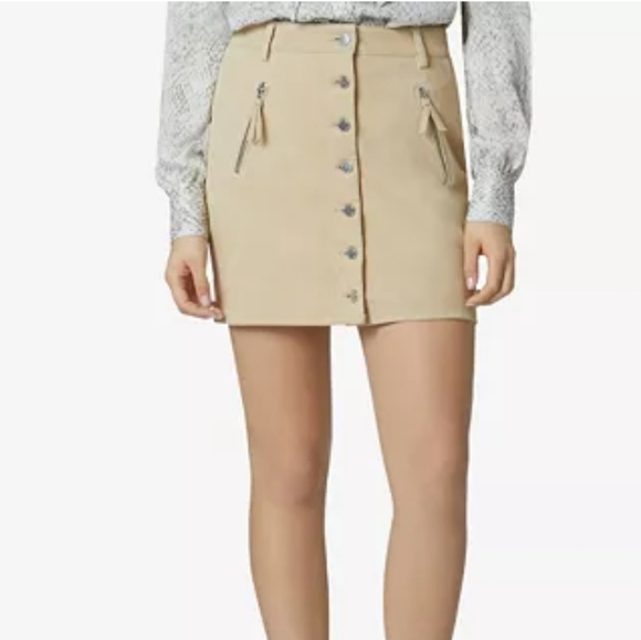Avec Les Filles Dresses & Skirts - Avec Les Filles Button Suede Mini Skirt